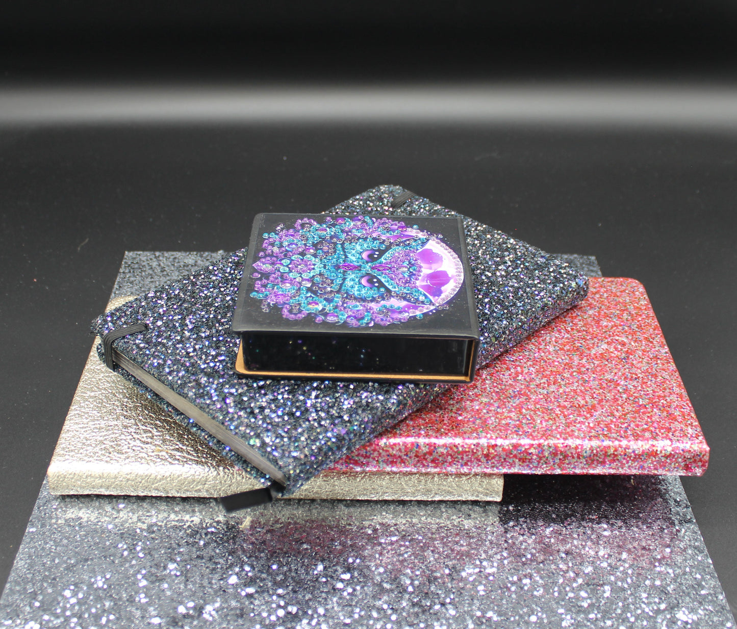 Diamond Art Paper Notepad Holder with Scowling Owl with Deep Piercing Eyes