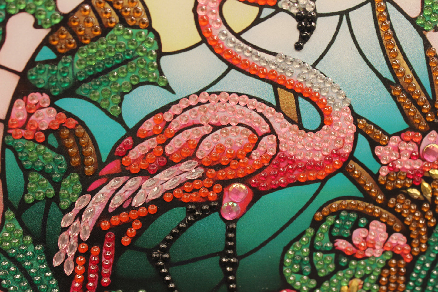 Beautifully Colored Hanging Diamond Art Pink Flamingo