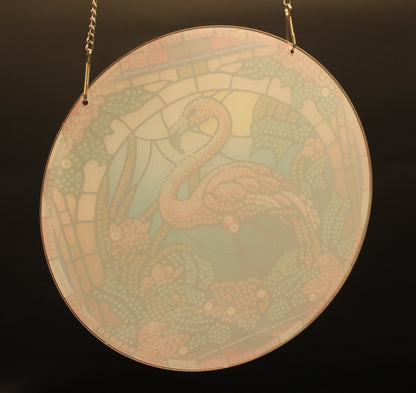 Beautifully Colored Hanging Diamond Art Pink Flamingo