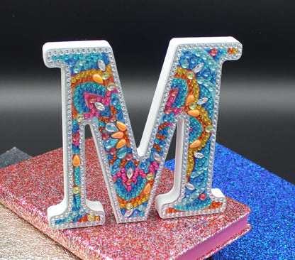 Wooden Craft Gem Diamond Art Letter M