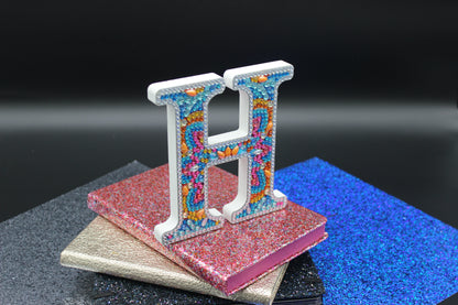 Wooden Craft Gem 5D Diamond Art Letter H