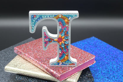 Wooden Craft Gem 5D Diamond Art Letter F