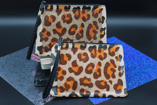Gorgeous Animal Print Handbag Clutch Purse (2) / Makeup Bag / Art Wristlet Sealed