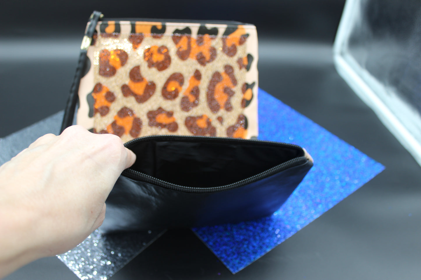 Gorgeous Animal Print Handbag Clutch Purse (2) / Makeup Bag / Art Wristlet Sealed