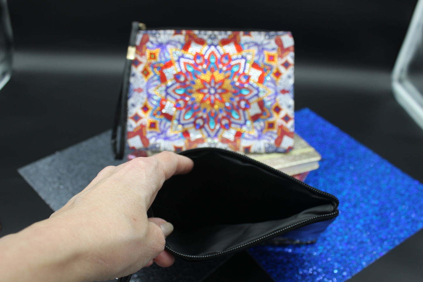 Gorgeous Traveling Clutch Abstract Art Purse (2) / Makeup Bag / Art Wristlet