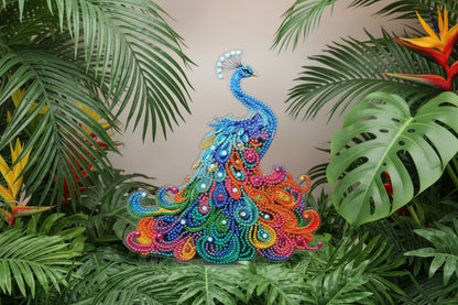 Brilliant Multi Colored Peacock TableTop Diamond Art