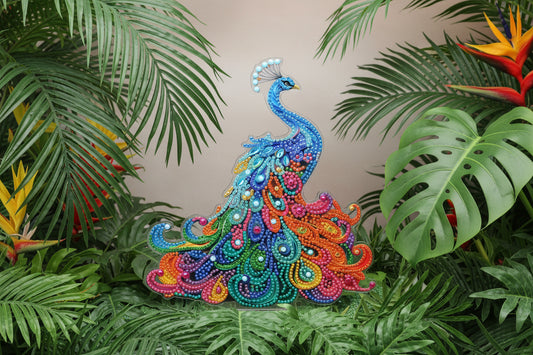 Brilliant Multi Colored Peacock TableTop Diamond Art