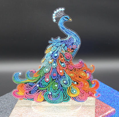 Brilliant Multi Colored Peacock TableTop Diamond Art