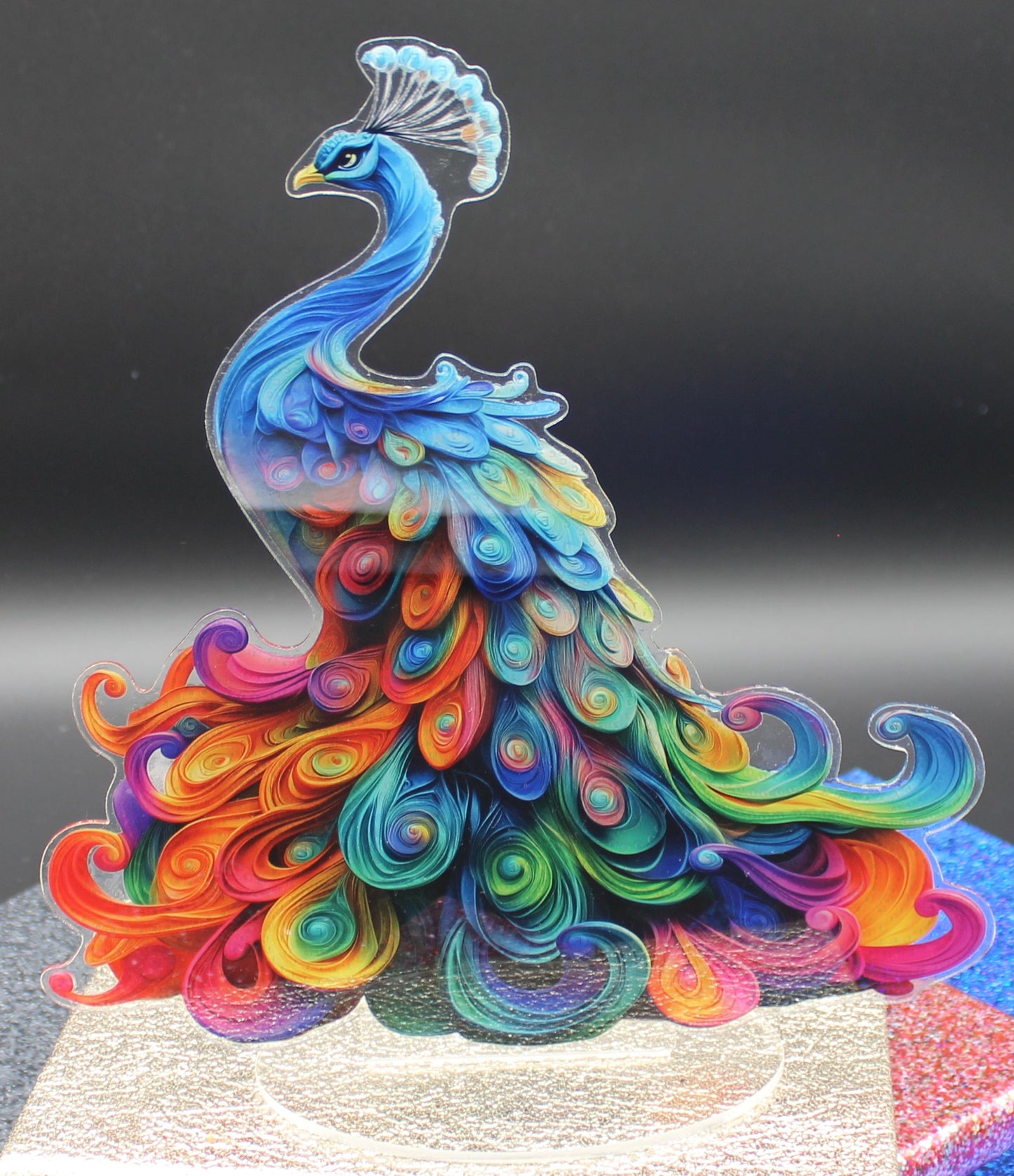 Brilliant Multi Colored Peacock TableTop Diamond Art