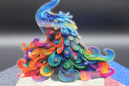 Brilliant Multi Colored Peacock TableTop Diamond Art