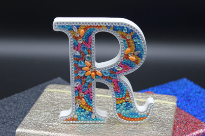 Wooden Craft Gem 5D Diamond Art Letter R