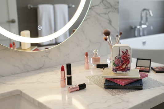 Portable Diamond Art Jewelry Storage Box with the EIFFel Tower and a set of Cute Red Heels