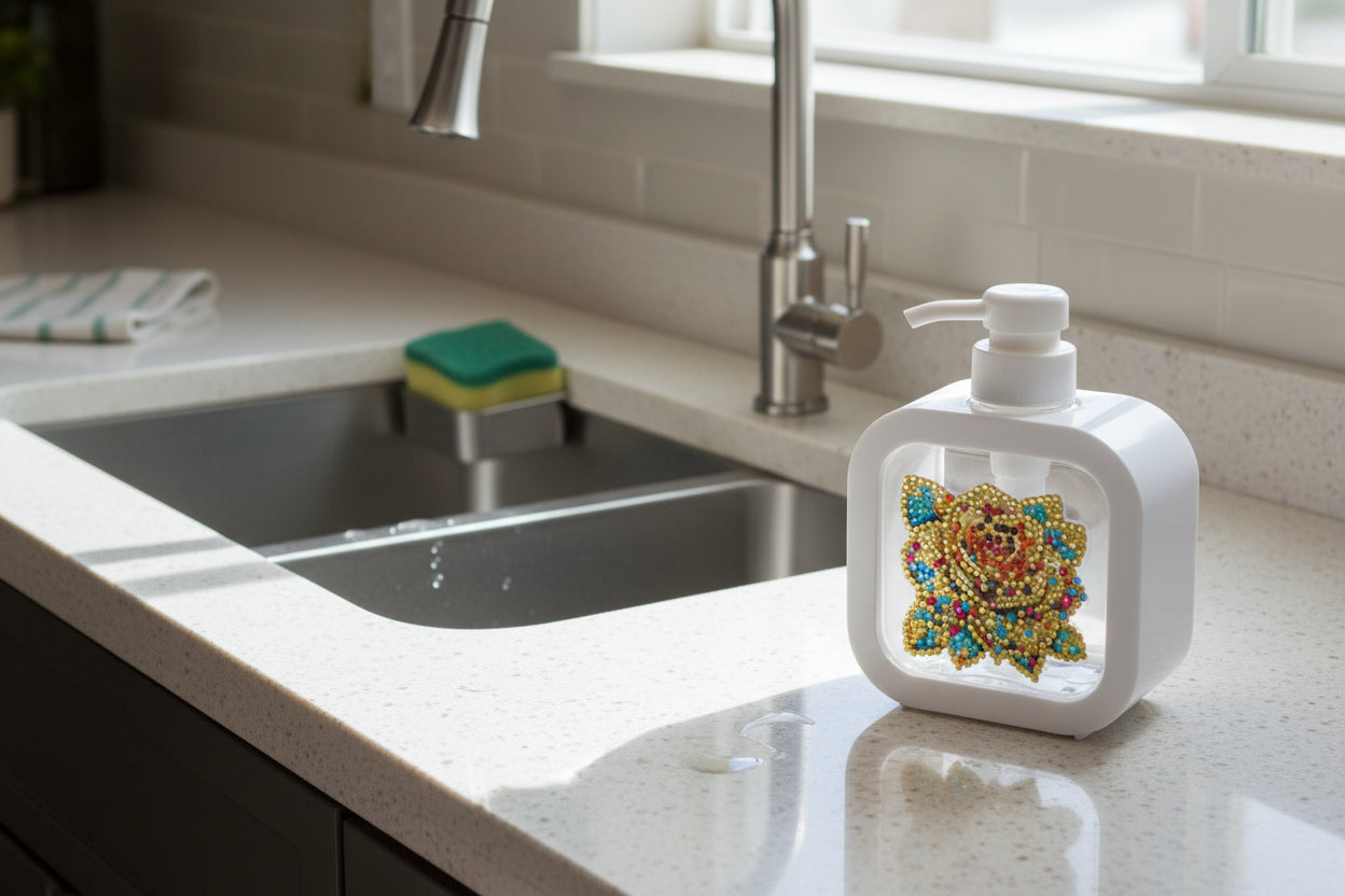 Diamond Art White Soap or Lotion Dispenser