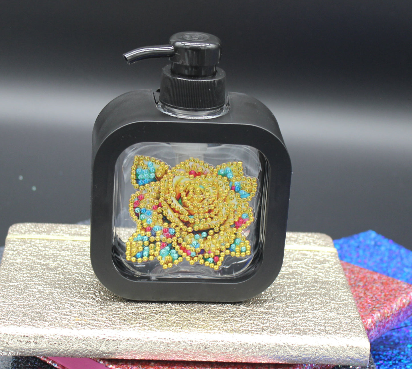 Diamond Art Black Soap or Lotion Dispenser