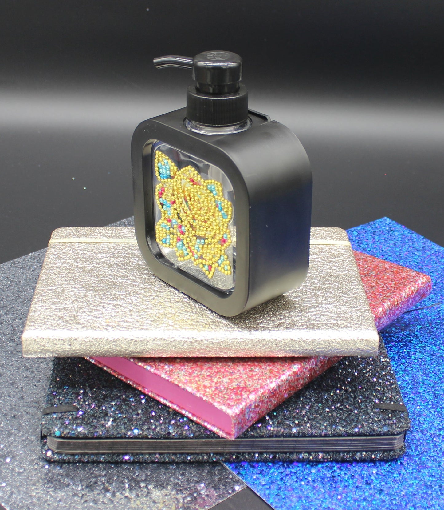 Diamond Art Black Soap or Lotion Dispenser