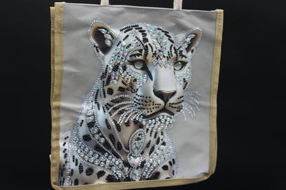 Canvas Bag with Majestic Albino Lioness