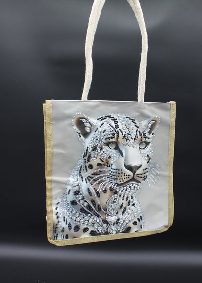 Canvas Bag with Majestic Albino Lioness