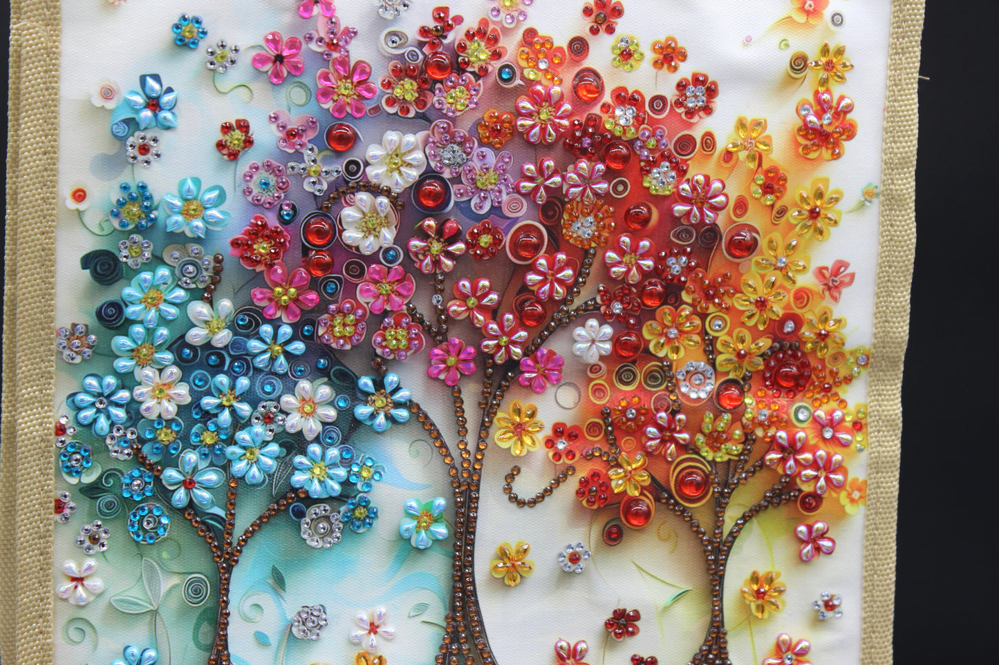 Canvas Bag with Vibrant Multi Color Flowers