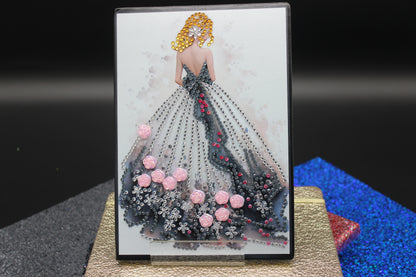 Diamond Art Journal with Beautiful Woman with long Flowery Dress and Long Blond Hair