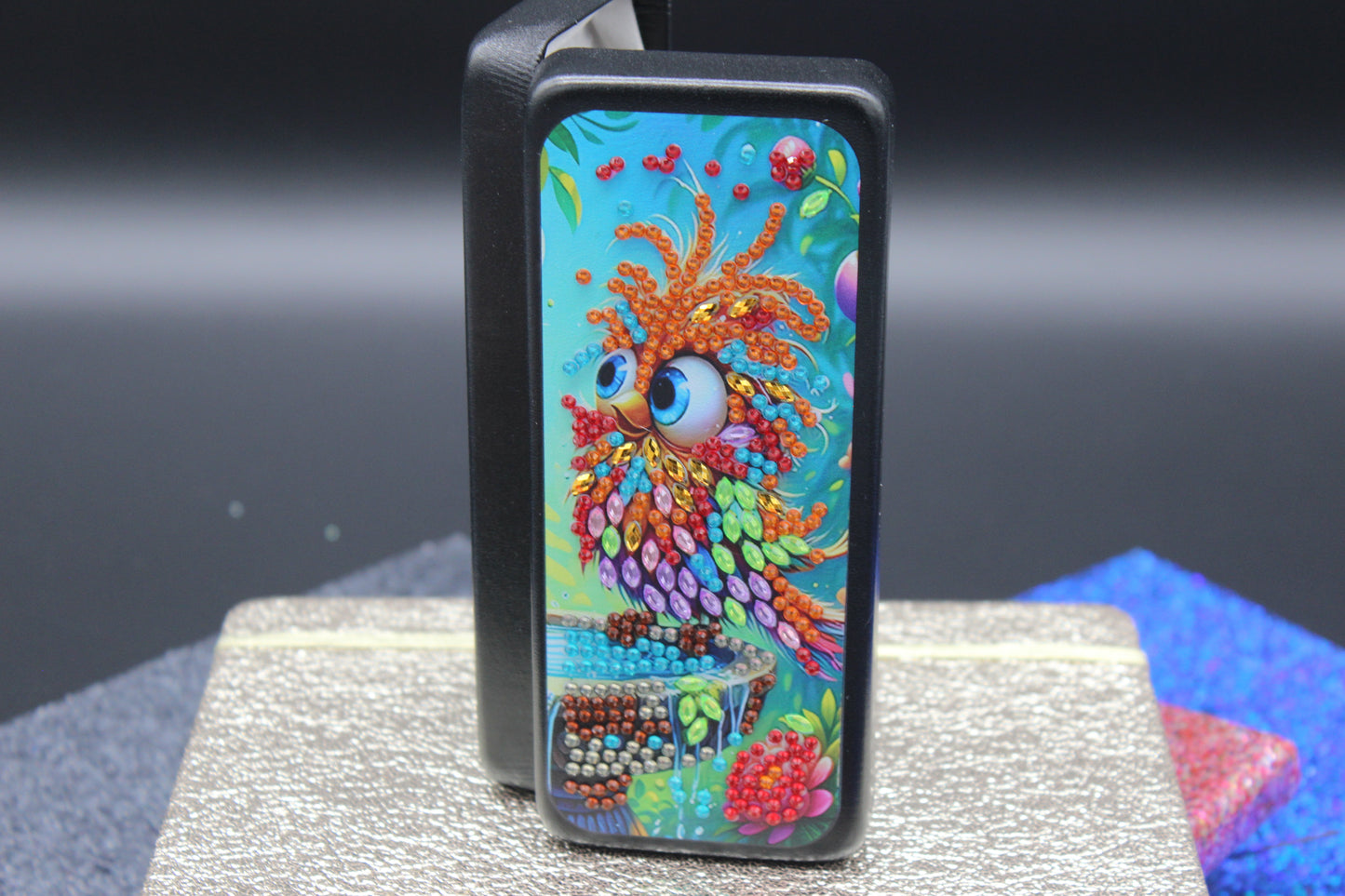 Colorful Dammit Bird Diamond Art EyeGlass Case