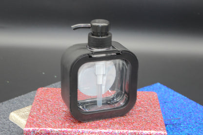 Diamond Art Black Soap or Lotion Dispenser with a Red Flower and Butterfly