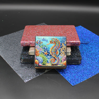 Diamond Art Paper Notepad Holder with Colorful Seahorse