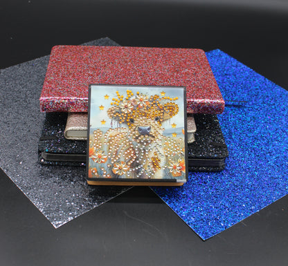 Diamond Art Paper Notepad Holder with Small Brown Miniature Cow