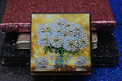 Diamond Art Paper Notepad Holder with Bouquet of Beautiful Flowers