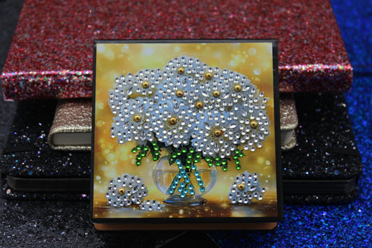Diamond Art Paper Notepad Holder with Bouquet of Beautiful Flowers