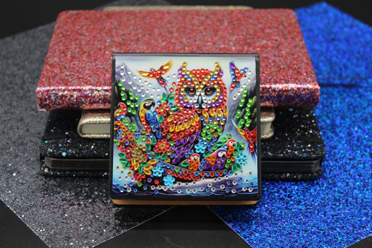 Diamond Art Paper Notepad Holder with Multicolored Owl