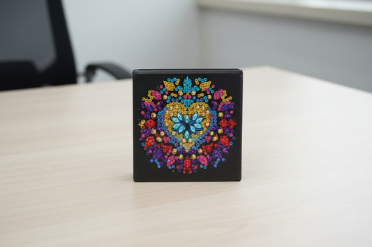 Diamond Art Paper Notepad Holder with Multicolored Heart