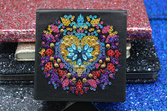 Diamond Art Paper Notepad Holder with Multicolored Heart