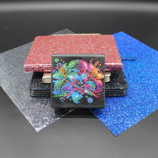 Diamond Art Paper Notepad Holder with Multicolored Flower