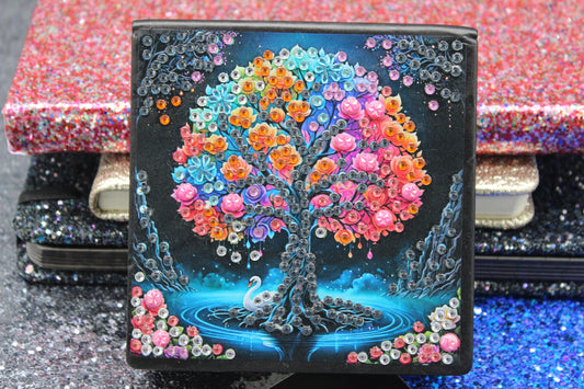 Diamond Art Paper Notepad Holder with Vibrant Tree of Life