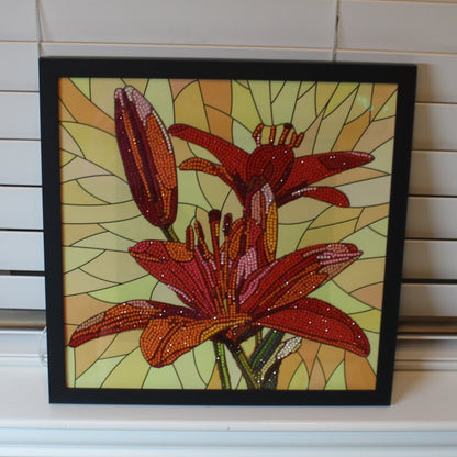 Gorgeous Diamond Art Framed Multi Colored Flowers