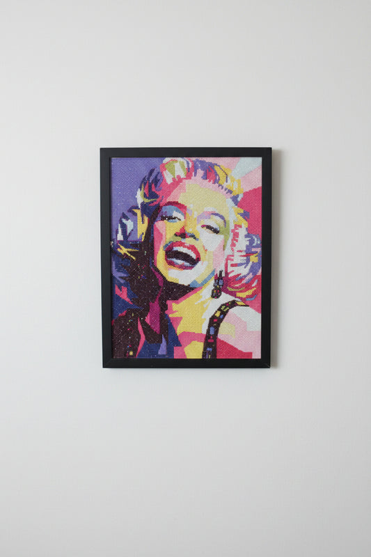 Framed Diamond Art Picture of Multi Colored Marilyn Monroe