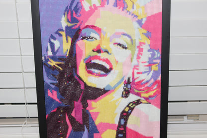 Framed Diamond Art Picture of Multi Colored Marilyn Monroe
