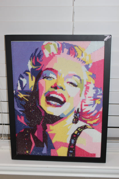 Framed Diamond Art Picture of Multi Colored Marilyn Monroe