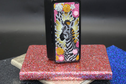 Diamond Art Zebra Eyeglass Case