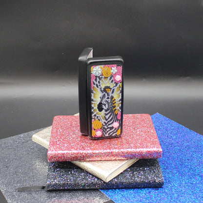 Diamond Art Zebra Eyeglass Case