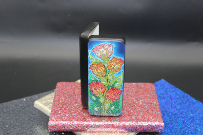 Diamond Art Multi Colored Flower Eyeglass Case
