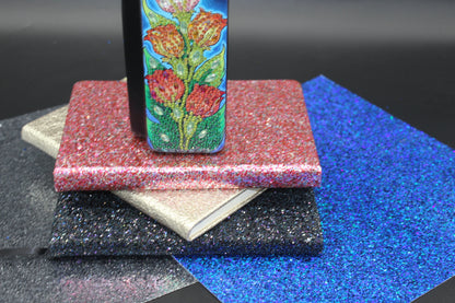 Diamond Art Multi Colored Flower Eyeglass Case