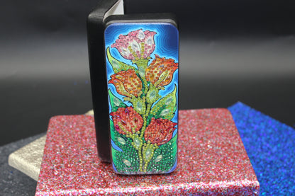 Diamond Art Multi Colored Flower Eyeglass Case
