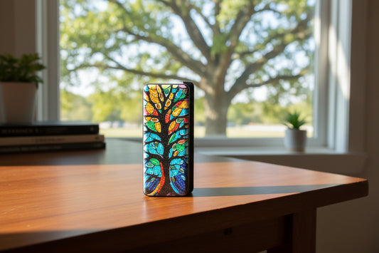 Diamond Art Multi Colored Tree of Life Eyeglass Case
