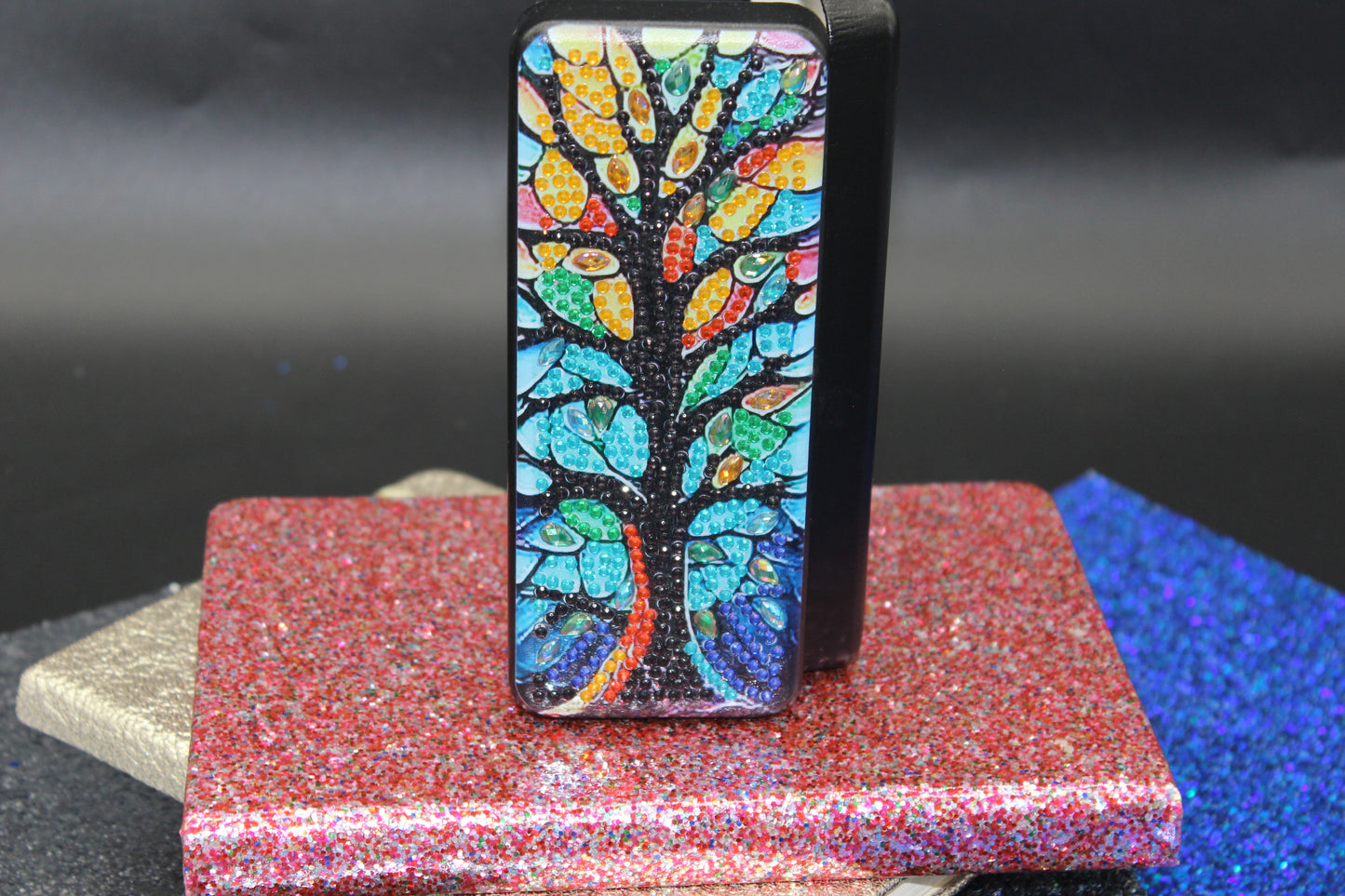 Diamond Art Multi Colored Tree of Life Eyeglass Case