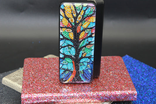 Diamond Art Multi Colored Tree of Life Eyeglass Case
