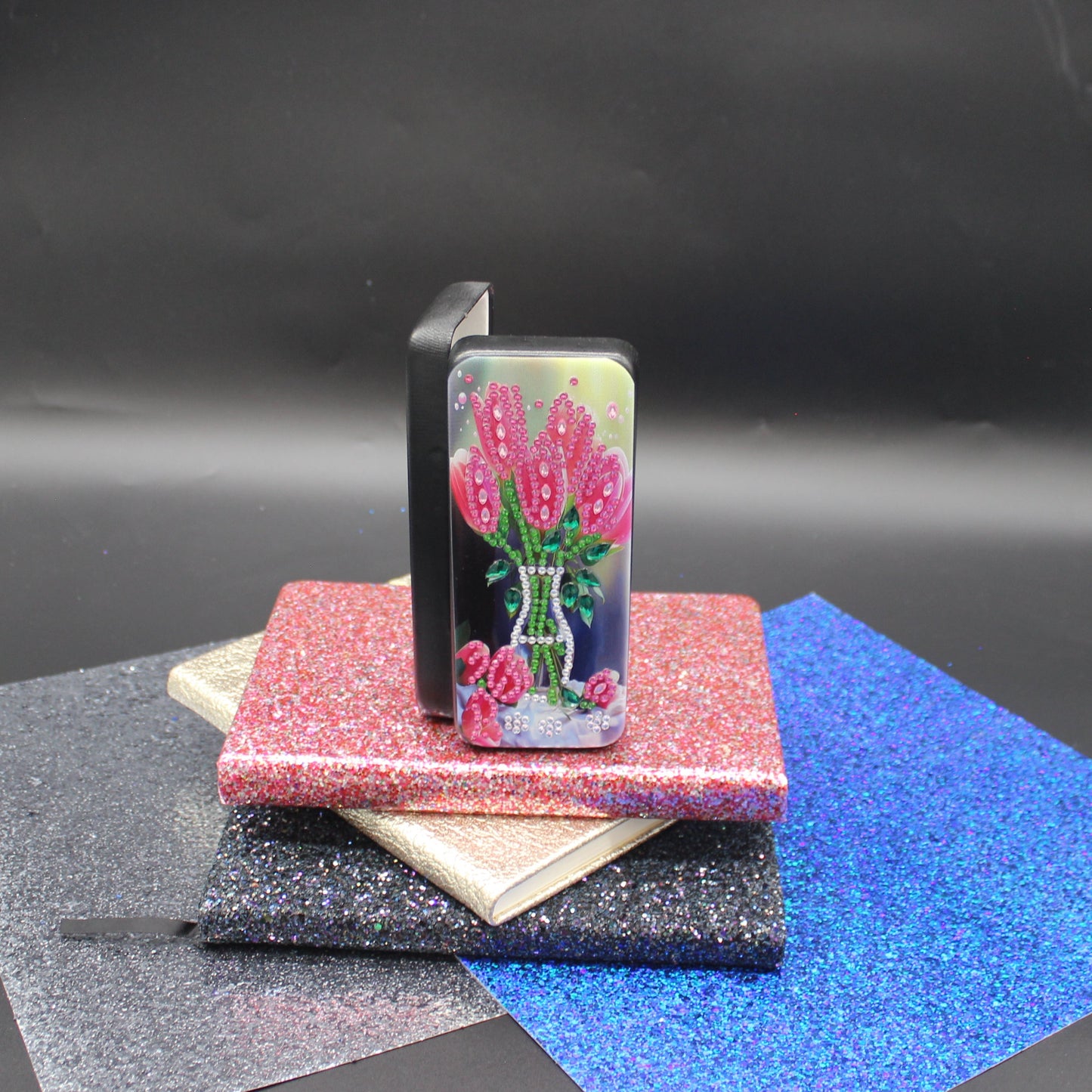 Diamond Art Multi Colored Bouquet of Pink Tulips