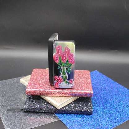 Diamond Art Multi Colored Bouquet of Pink Tulips