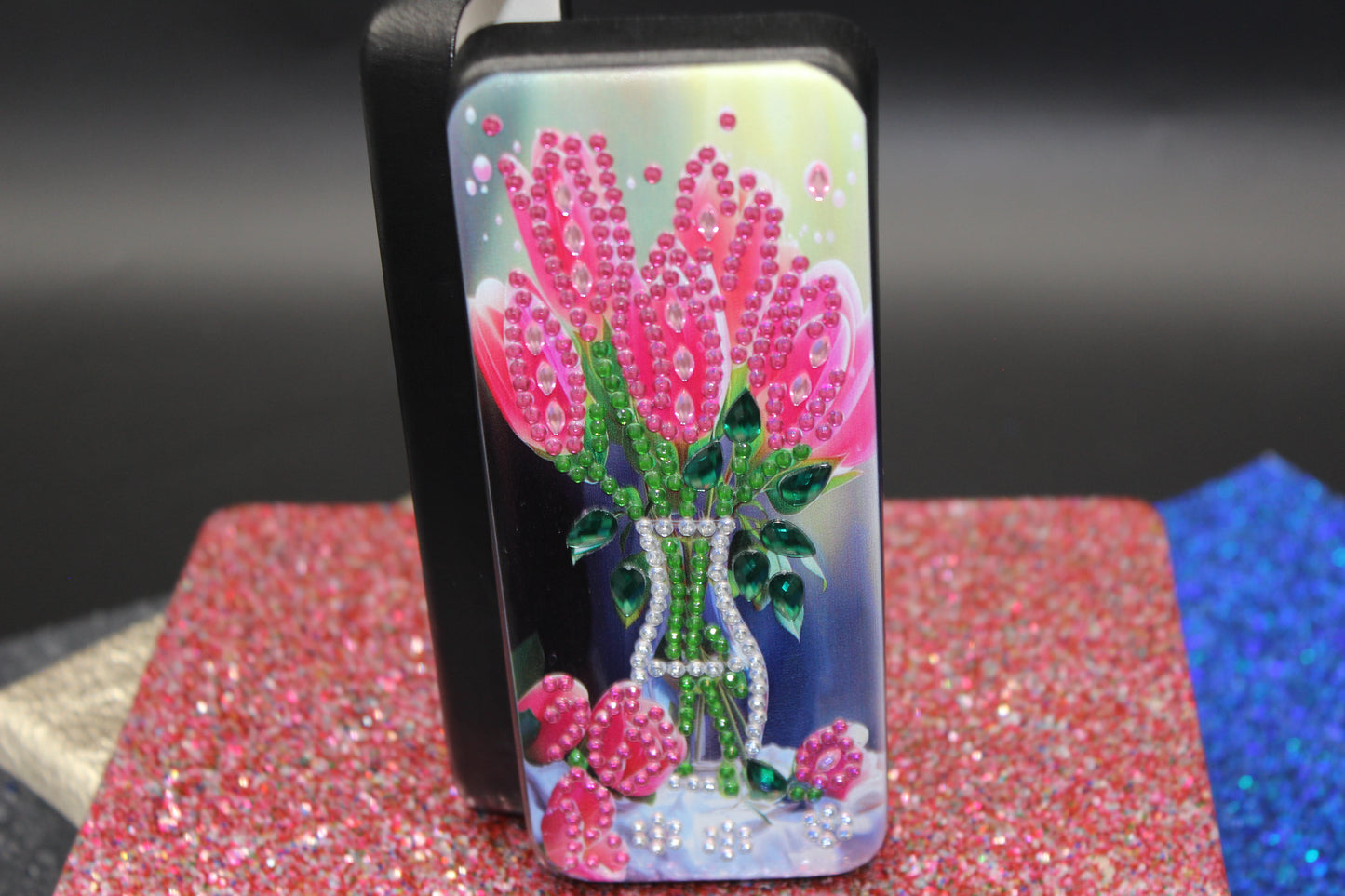 Diamond Art Multi Colored Bouquet of Pink Tulips
