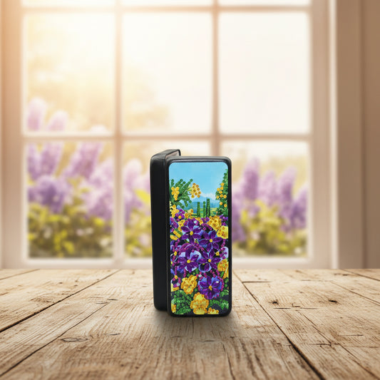 Diamond Art Multi Colored Purple and Yellow Flowers